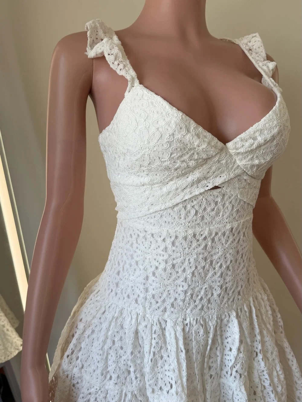 Lace Ruffle Mini Dress - Picture 3 of 7